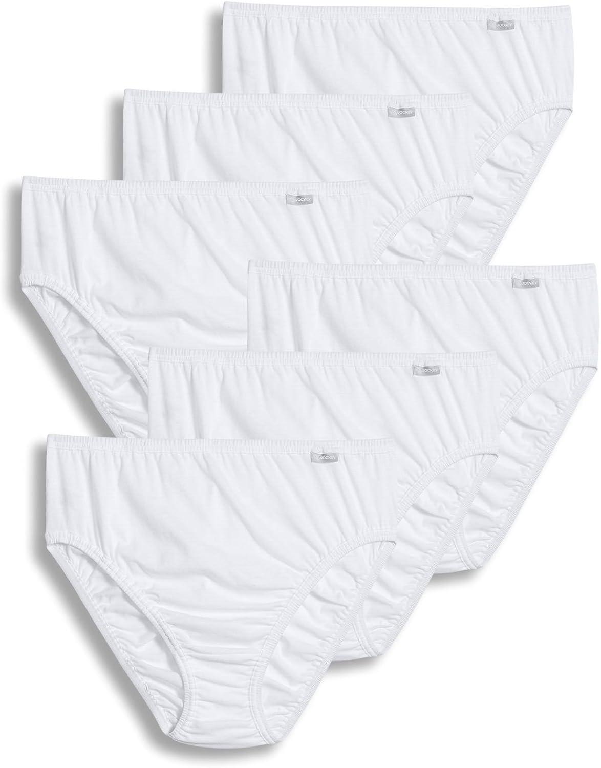 imageJockey Womens Underwear Plus Size Elance French Cut 6 PackWhite