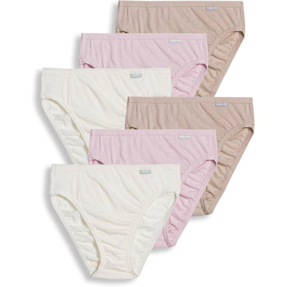 imageJockey Womens Underwear Plus Size Elance French Cut  6 PackIvoryLightPink Shadow
