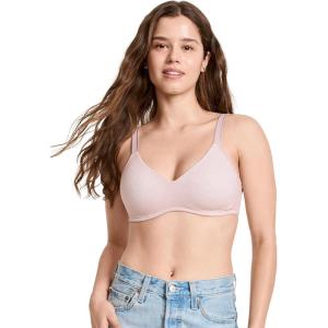 Jockey Women’s Bra Smooth & Sleek Lace Full Coverage Wirefree T-Shirt Bra(Pink Haze)