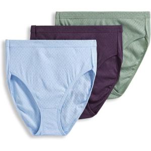 Jockey Women’s Underwear Elance Breathe French Cut – 3 Pack(Dried Sage/Cherry Wine/Dreamy Blue)