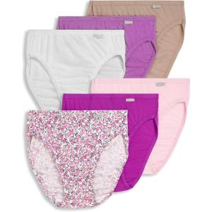 Jockey Women’s Underwear Plus Size Elance French Cut – 6 Pack(Pretty Purple Meadow/Lavender Scent/Pink Opal/White/Fab Fuchsia/Light)