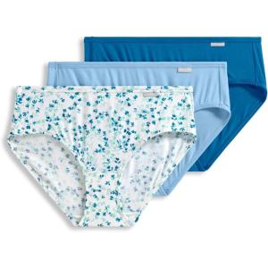 Jockey Women’s Underwear Supersoft Hipster – 3 Pack(Layered Blue Floral Sprig/Blue Stardust/Azurite Sea)