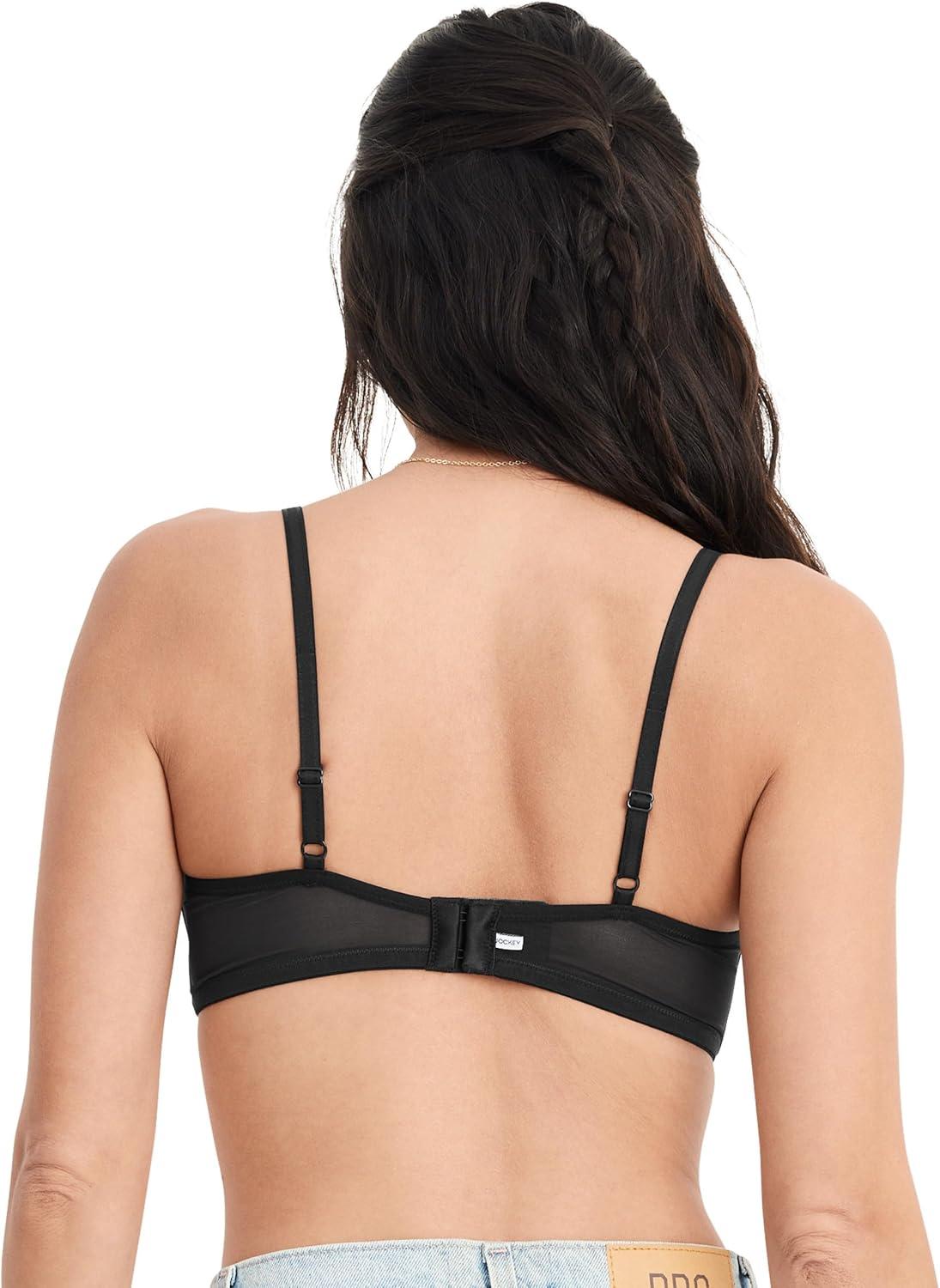 imageJockey Womens Bra Smooth amp Sleek Microfiber Demi Coverage Wirefree TShirt BraBlack Night