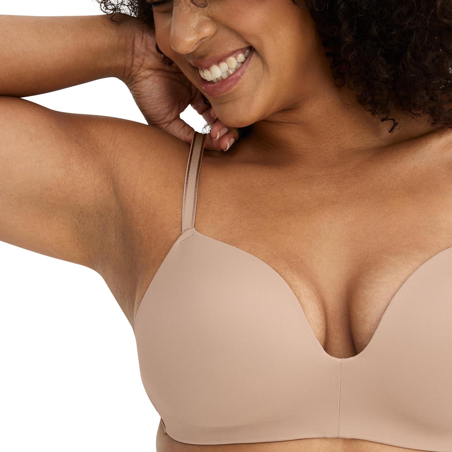 imageJockey Womens Bra Smooth amp Sleek Microfiber Demi Coverage Wirefree TShirt BraLight Beige