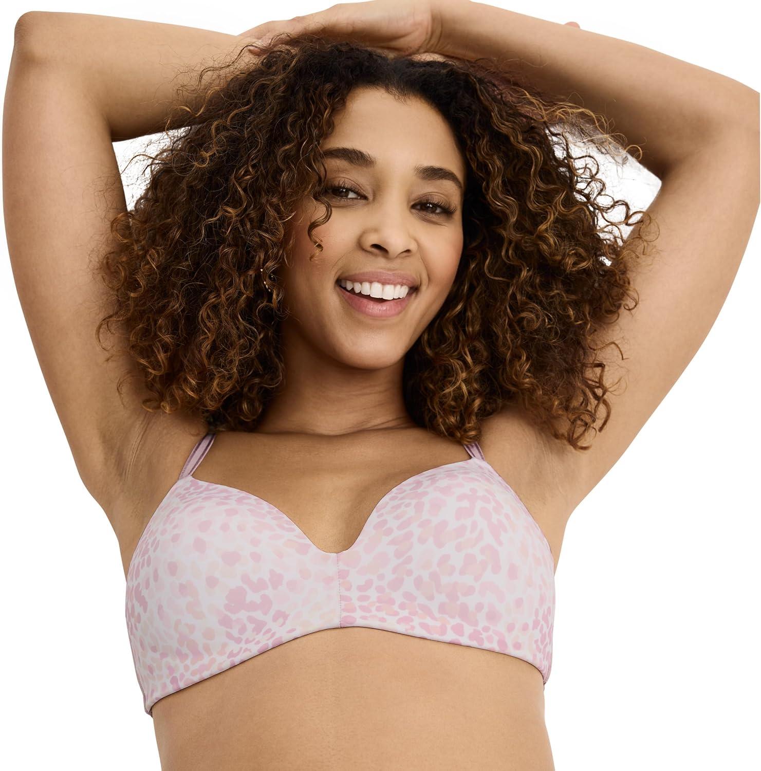 imageJockey Womens Bra Smooth amp Sleek Microfiber Demi Coverage Wirefree TShirt BraTempest Leopard