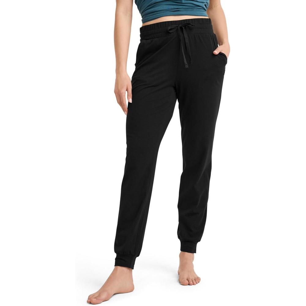 imageJockey Womens Sleepwear Organic Cotton Stretch JoggerBlack