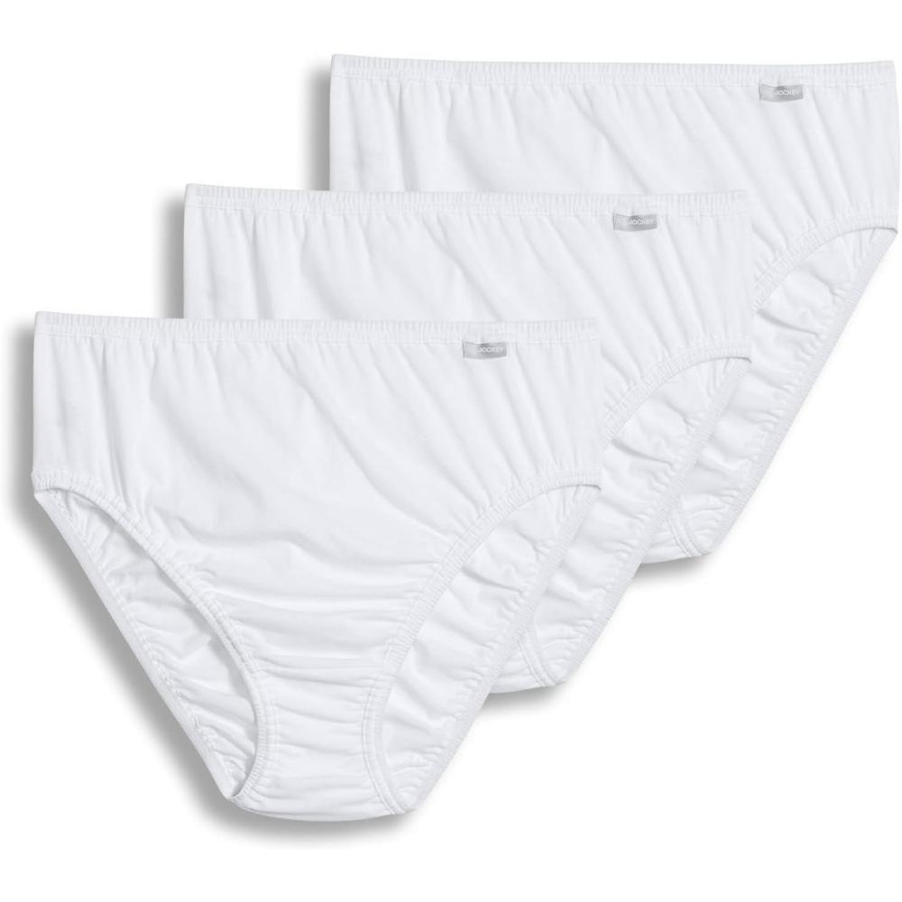 imageJockey Womens Underwear Plus Size Elance French Cut  3 PackWhite 3pack