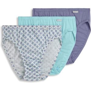 Jockey Women’s Underwear Plus Size Elance French Cut – 3 Pack(Sea/Winter Sprig/Hydrangea)