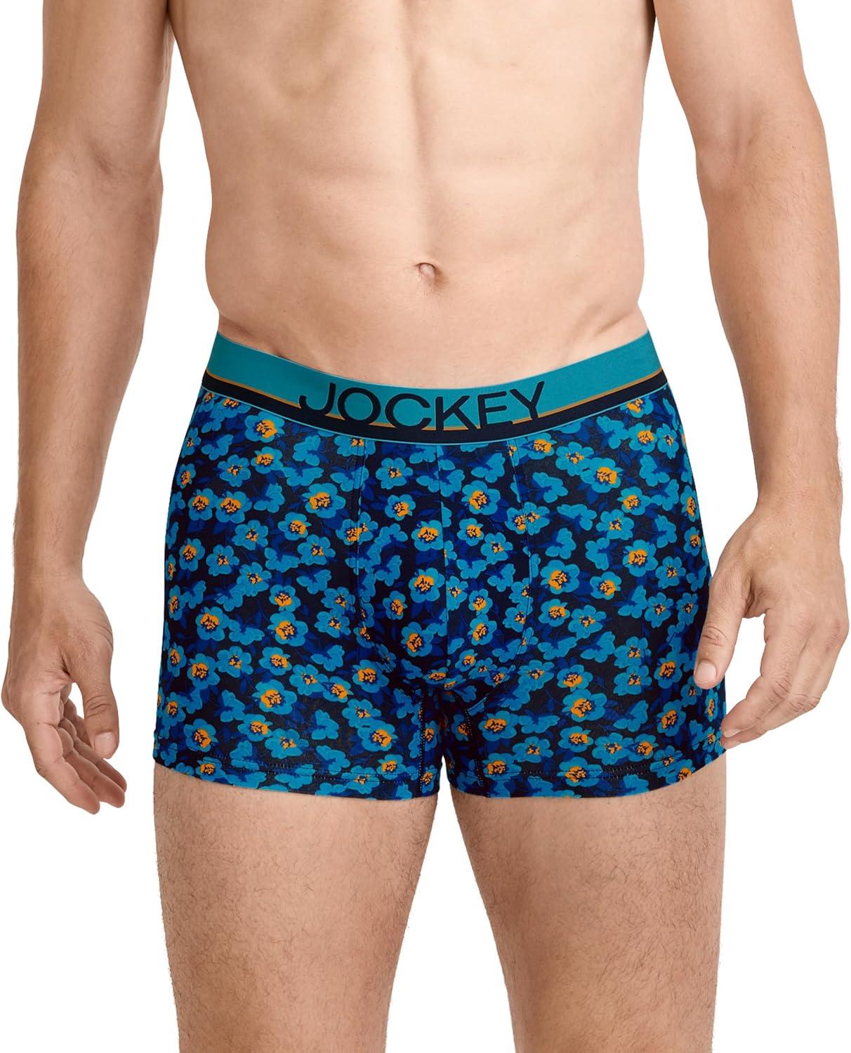 imageJockey Mens Underwear True Style 4 Trunk 3 PackBlooming Floral