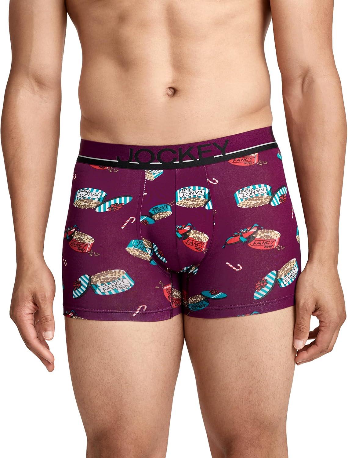 imageJockey Mens Underwear True Style 4 Trunk 3 PackCandy Royale