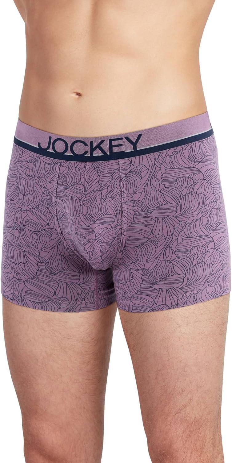 imageJockey Mens Underwear True Style 4 Trunk 3 PackHikerGrey DoveCapeline Stripe