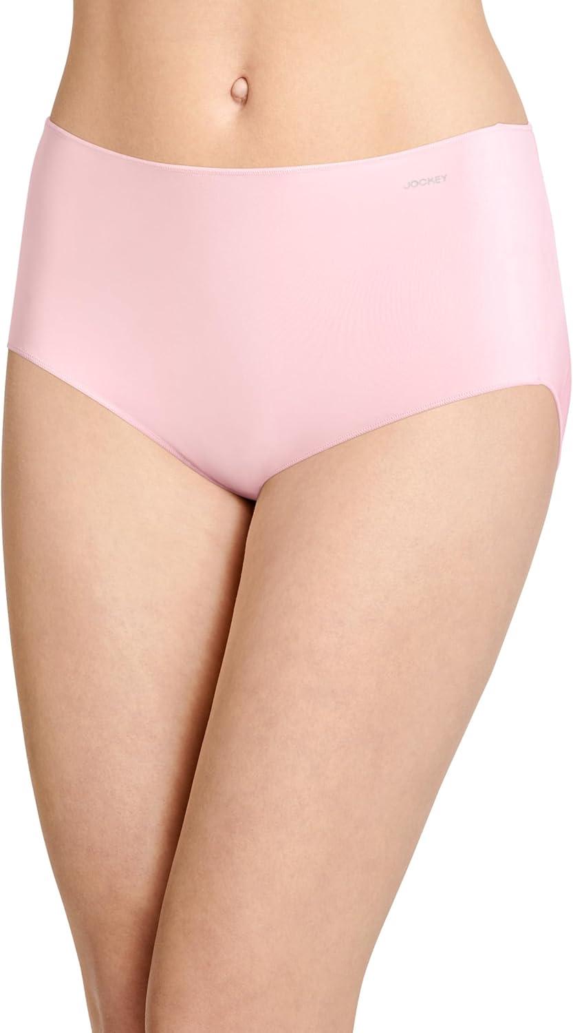 imageJockey No Panty Line Promise Tactel Hip Brief 3PackFrosty PinkLightDeep Beige