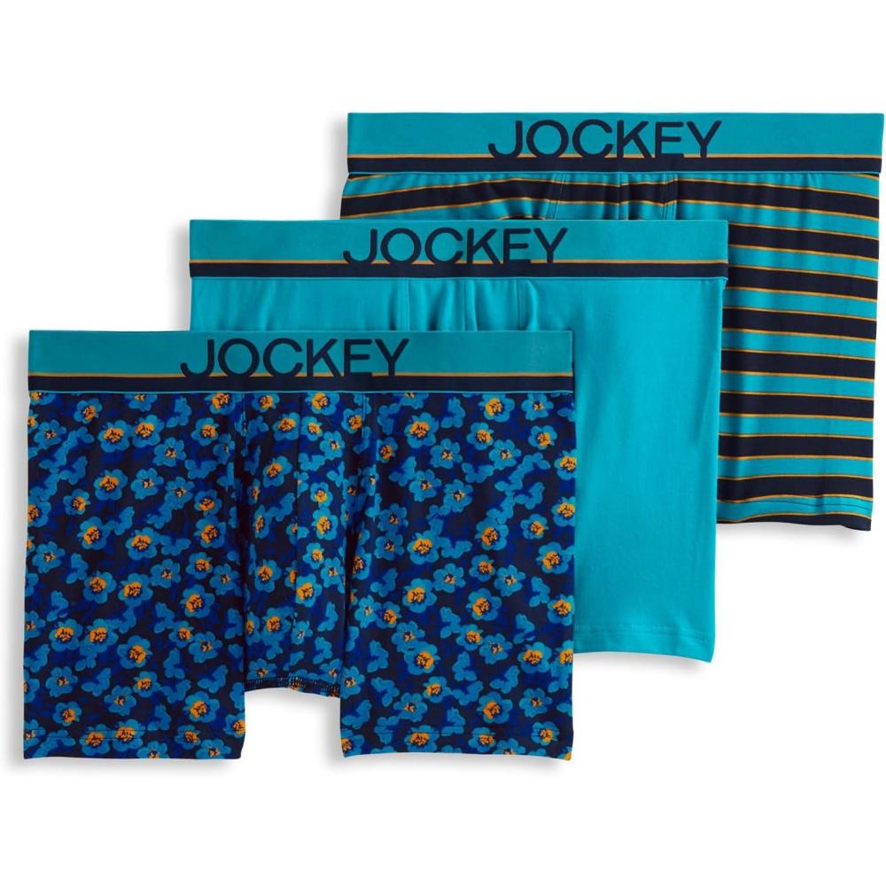 imageJockey Mens Underwear True Style 4 Trunk 3 PackBlooming Floral