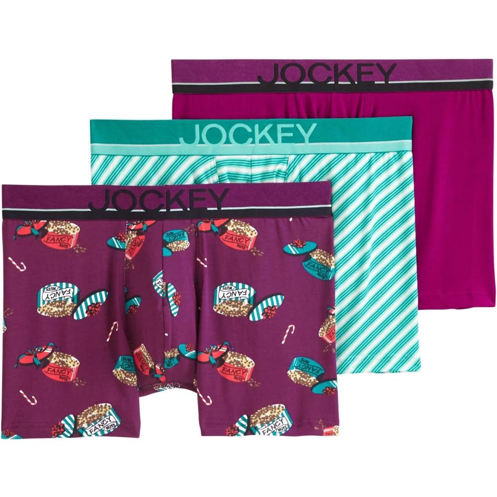 imageJockey Mens Underwear True Style 4 Trunk 3 PackCandy Royale