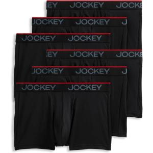 Jockey Men’s Underwear Chafe Proof Pouch Microfiber 3″ Trunk – 6 Pack(Black)