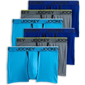 Jockey Men’s Underwear Chafe Proof Pouch Microfiber 3″ Trunk – 6 Pack(Ocean Ash)
