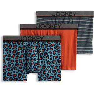 Jockey Men’s Underwear True Style 4″ Trunk – 3 Pack(Leafy Stripe)