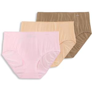 Jockey No Panty Line Promise Tactel Hip Brief 3-Pack(Frosty Pink/Light/Deep Beige)