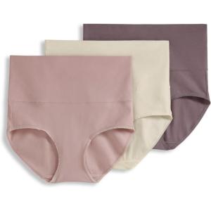 Jockey Women’s Shapewear Skimmies Cotton Stretch 360° Tummy Smoothing Brief – 3 Pack(Twilight Haze)