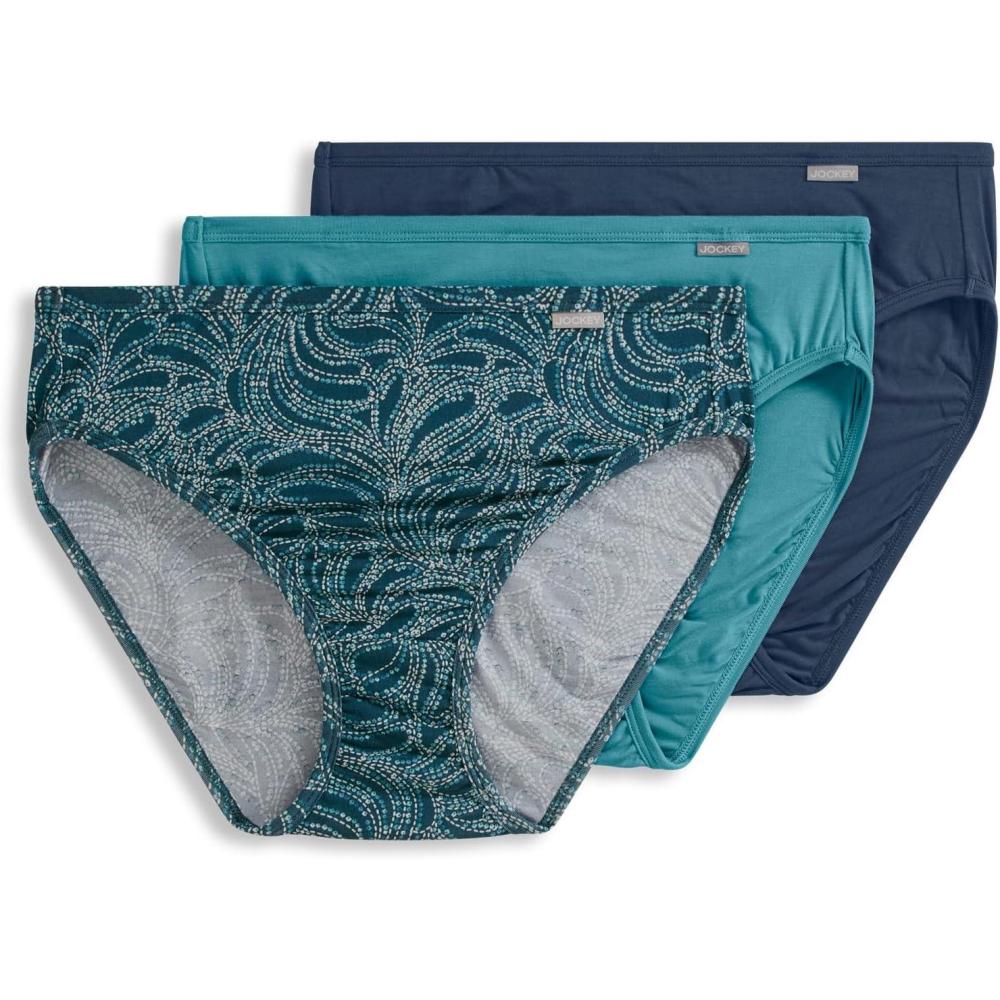 imageJockey Womens Underwear Supersoft Breathe French Cut  3 PackBlue Plume