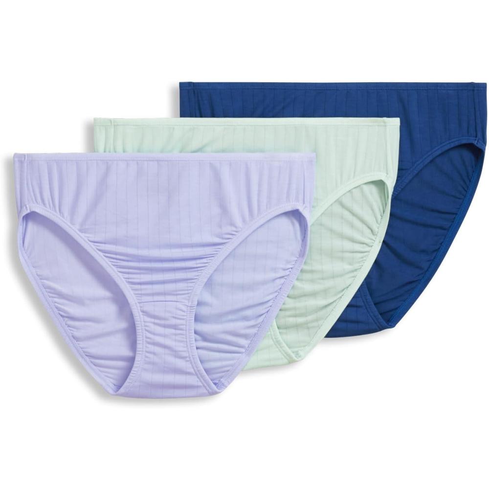 imageJockey Womens Underwear Supersoft Breathe French Cut  3 PackSubtle MintMarina BlueWake Blue