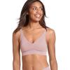 imageJockey Womens Bra Seamfree Rib Molded Cup Plunge Bralette