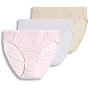 Jockey Women’s Underwear Classic French Cut – 3 Pack(Frothy Pink/White/Egyptian Scroll)