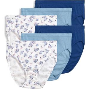 Jockey Women’s Underwear Elance Breathe Brief – 6 Pack(Blue Stardust/Stardust Tropic Bouquet/Marina Blue)