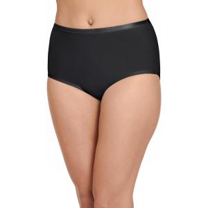 Jockey Women’s Underwear Worry Free Cotton Stretch Heavy Absorbency Brief(Black)