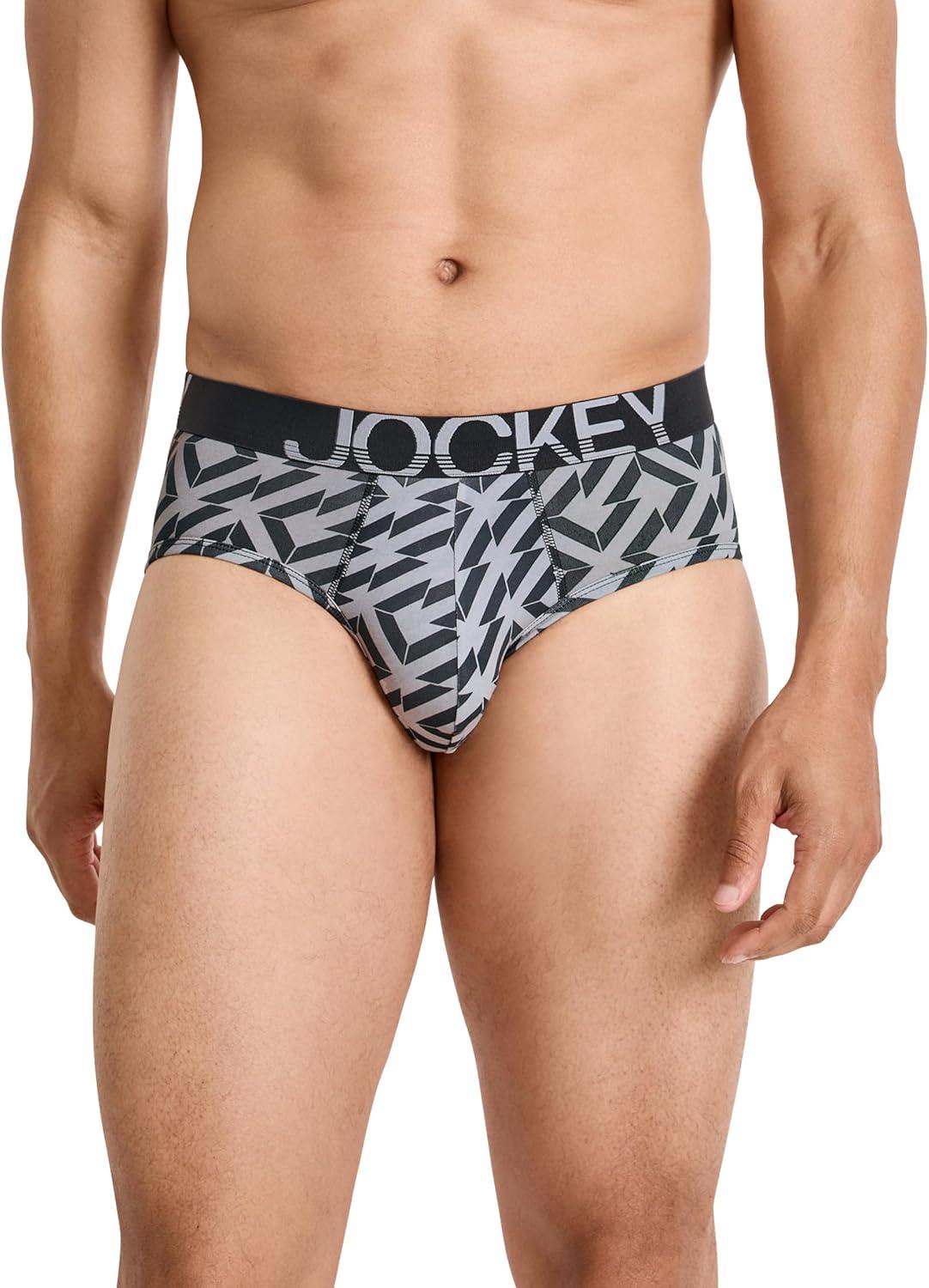 imageJockey Mens Underwear ActiveStretch Brief 6 PackMidnight Geo