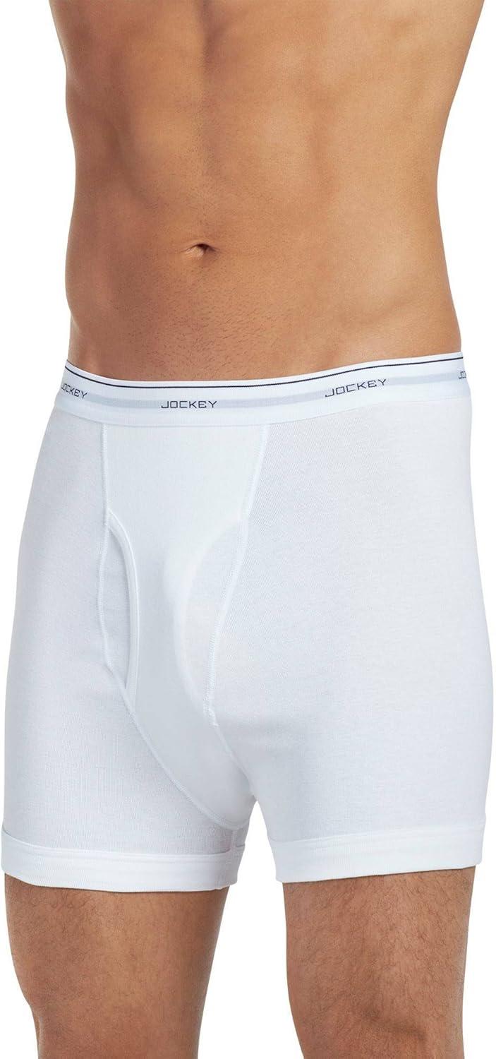 imageJockey Mens Underwear Big Man Classic 5 Boxer Brief 2 PackWhite