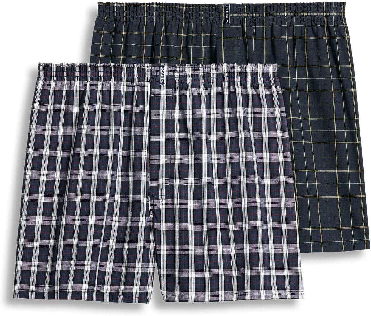 imageJockey Mens Underwear Big Man Full Cut 5 Boxer 2 PackNavy TartanNavy Kennedy