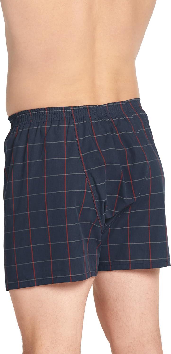 imageJockey Mens Underwear Big Man Full Cut 5 Boxer 2 PackRed TartanNavy Windowpane