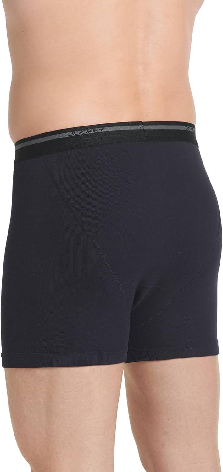 imageJockey Mens Underwear Lightweight Classic 5 Boxer Brief 3 PackBlack