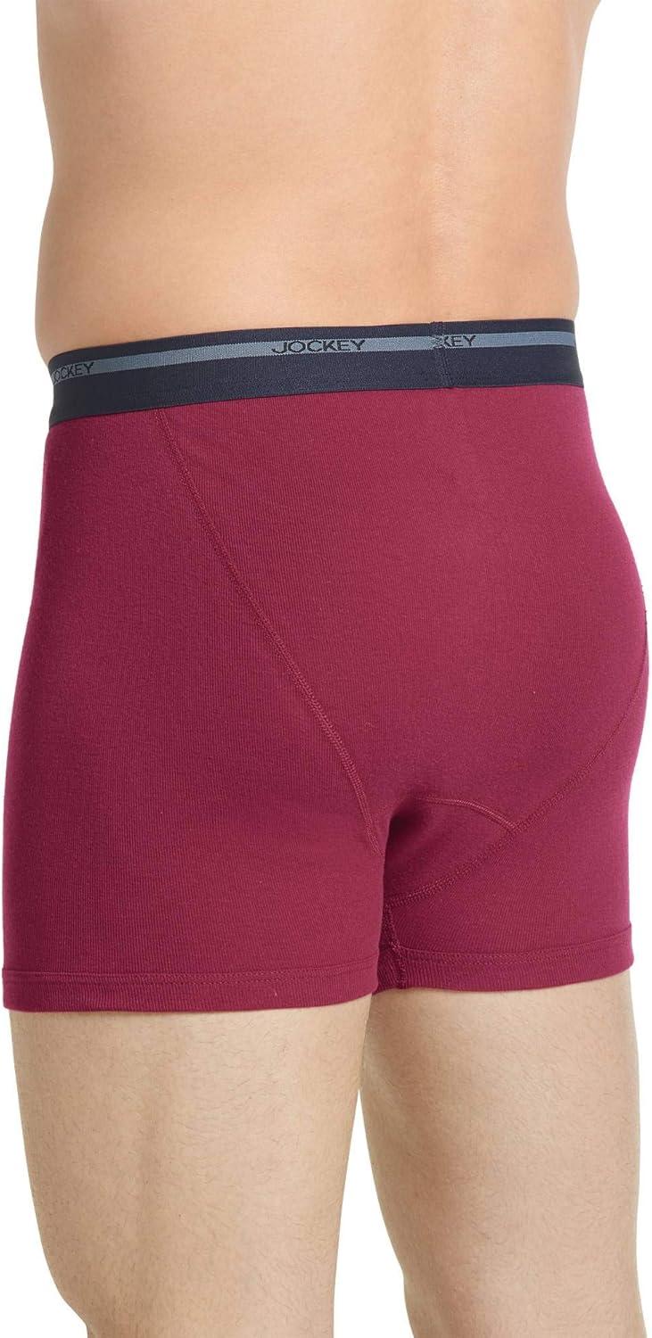 imageJockey Mens Underwear Lightweight Classic 5 Boxer Brief 3 PackTrue NavyIron GreySpanish Wine
