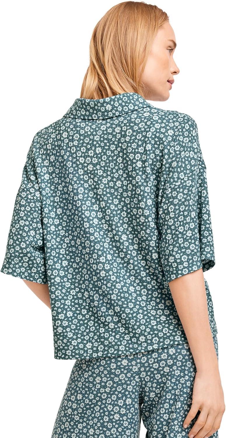 imageJockey Womens Sleepwear Waffle Short Sleeve Top