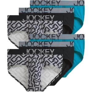 Jockey Men’s Underwear ActiveStretch Brief – 6 Pack(Midnight Geo)