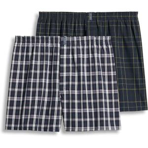Jockey Men’s Underwear Big Man Full Cut 5″ Boxer – 2 Pack(Navy Tartan/Navy Kennedy)