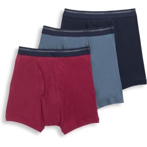 Jockey Men’s Underwear Lightweight Classic 5″ Boxer Brief – 3 Pack(True Navy/Iron Grey/Red Wine)