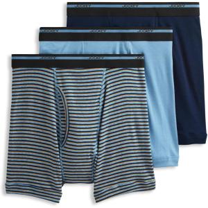 Jockey Men’s Underwear Lightweight Classic 5″ Boxer Brief – 3 Pack(Typical Stripe/Coastline/Jockey Blue)