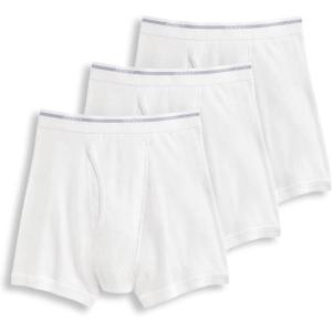 Jockey Men’s Underwear Lightweight Classic 5″ Boxer Brief – 3 Pack(White)