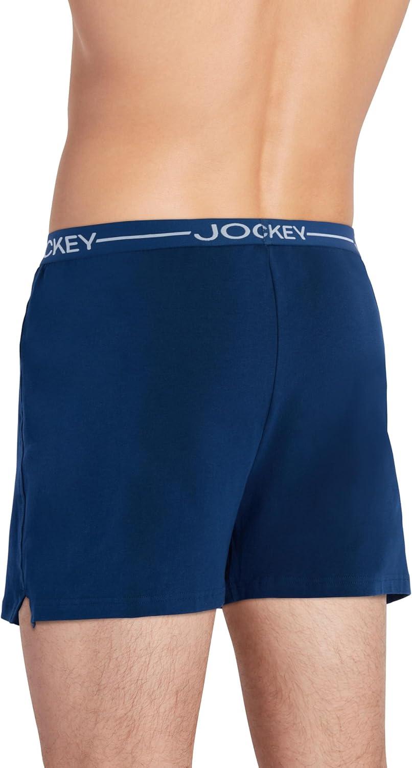 imageJockey Mens Underwear Organic Cotton Stretch 4 BoxerInk Well Blue