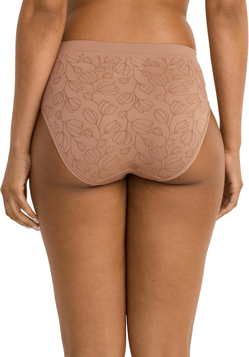 imageJockey Womens Underwear Seamfree HiCutAlmond Jacquard