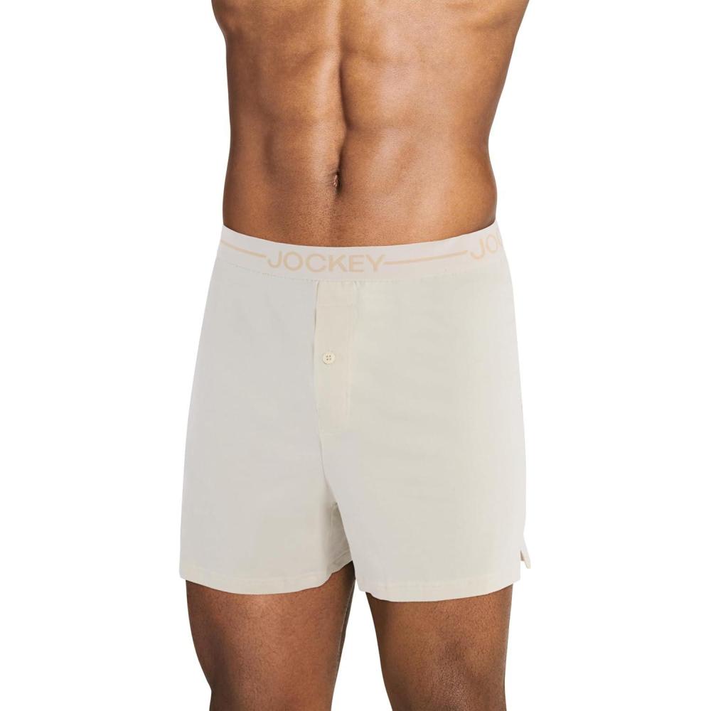 imageJockey Mens Underwear Organic Cotton Stretch 4 BoxerSandy Shimmer