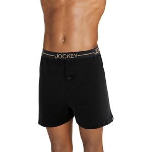Jockey Men’s Underwear Organic Cotton Stretch 4″ Boxer(Black Night)