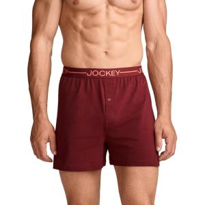 Jockey Men’s Underwear Organic Cotton Stretch 4″ Boxer(Deep Cranberry)