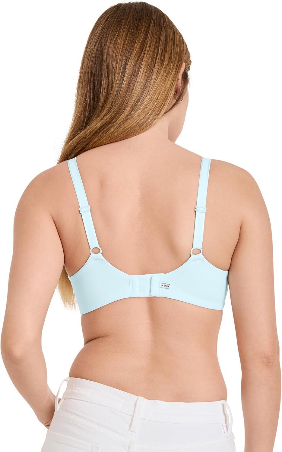 imageJockey Womens Bra Smooth amp Sleek Microfiber Full Coverage Wirefree TShirt BraEcho Blue