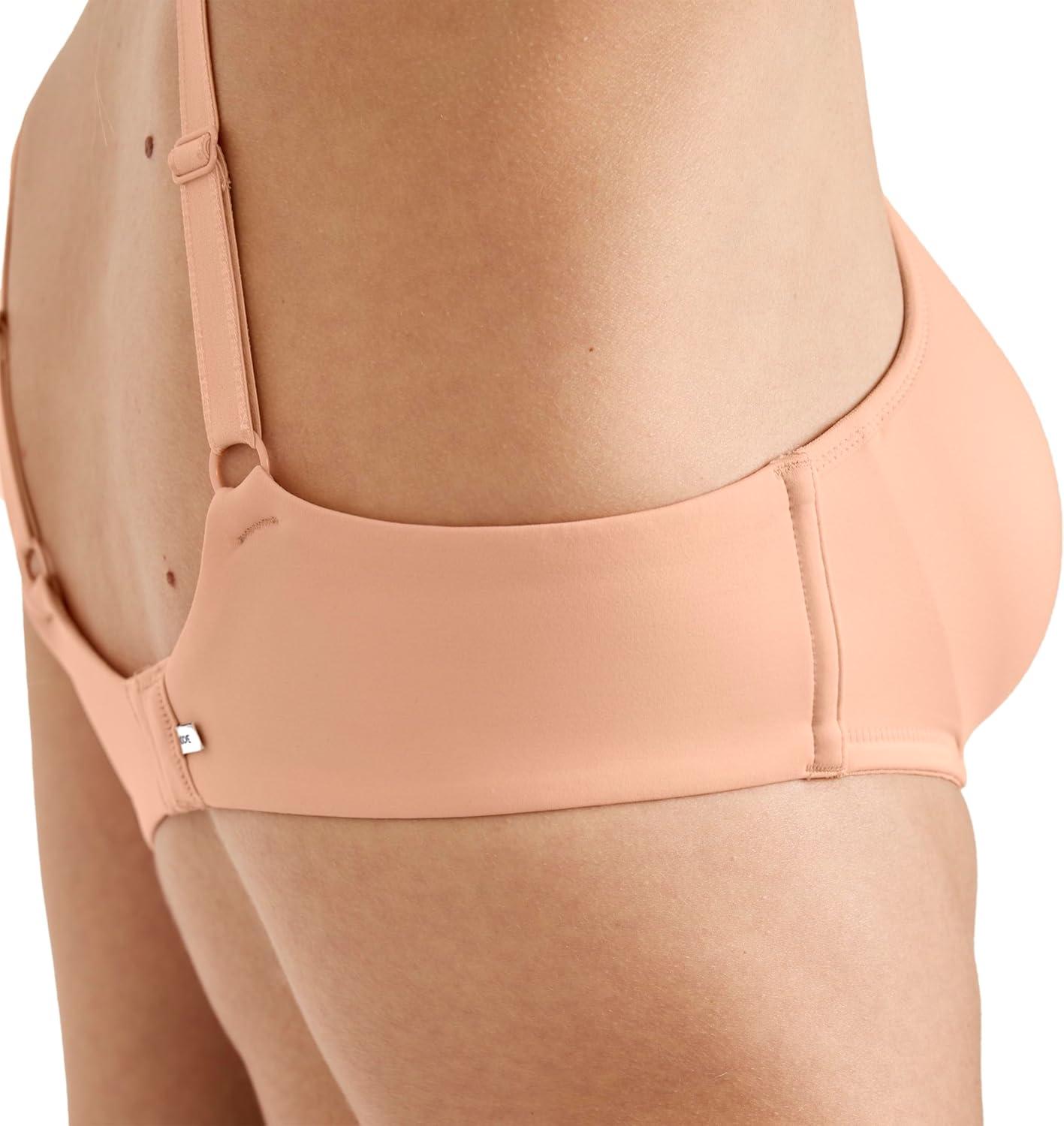 imageJockey Womens Bra Smooth amp Sleek Microfiber Full Coverage Wirefree TShirt BraPeach Smoothie