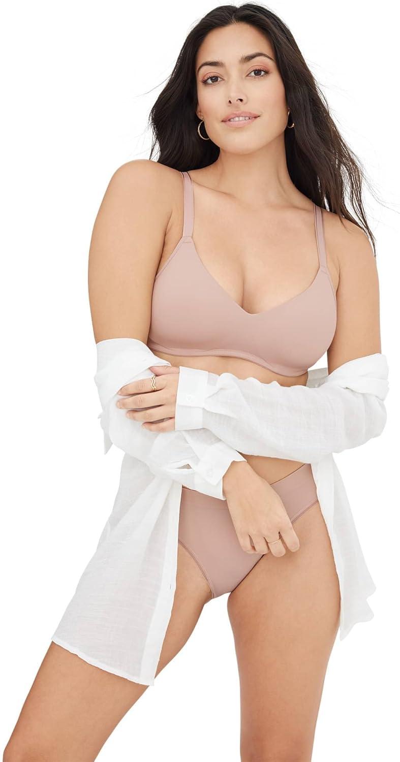 imageJockey Womens Bra Smooth amp Sleek Microfiber Full Coverage Wirefree TShirt BraPink Haze