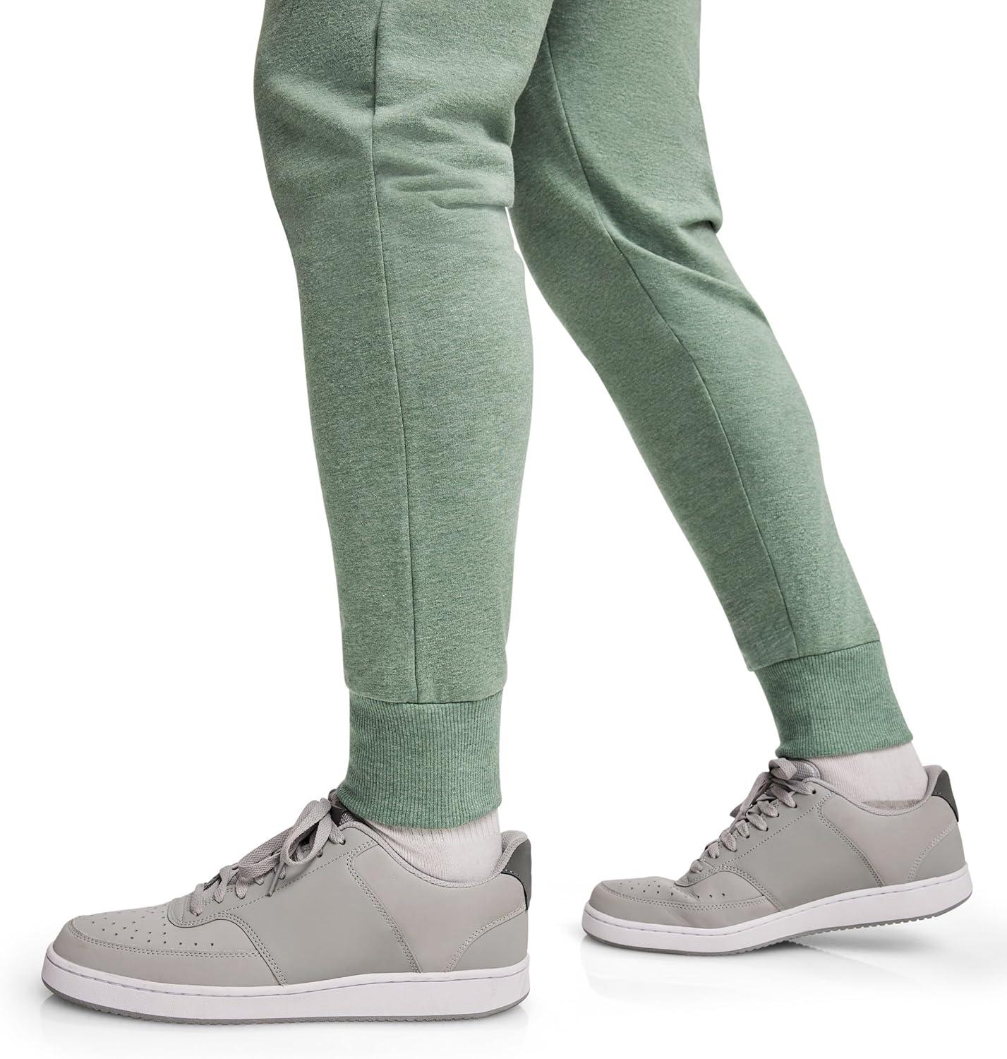 imageJockey Mens Loungewear Lightweight Cotton Blend Fleece JoggerEvergreen Mist